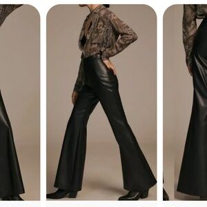 Anthropologie Hutch Faux Leather Wide Leg Pant - only worn once